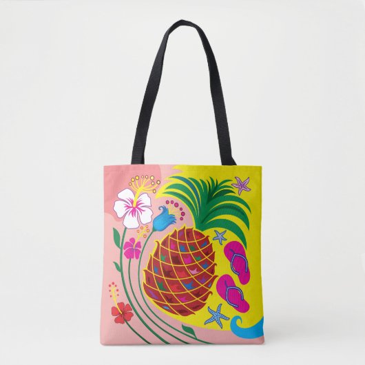 Tropische Ananas Zomer Tote Bag (Voorkant)