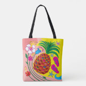 Tropische Ananas Zomer Tote Bag (Achterkant)