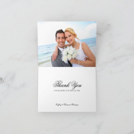 Tropische ananas zomer Waterverf bruiloft foto Bedankkaart (Binnen)