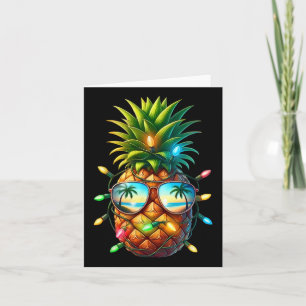 Tropische Ananas Zonnebloem Kerstverlichting Xmas Kaart