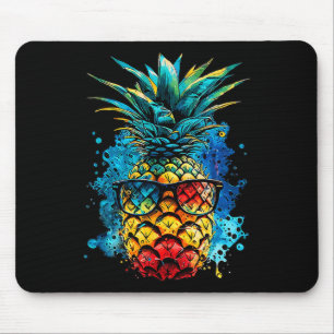 Tropische Ananas Zonnebril Kleurrijke Zomerstrande Muismat