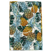 Tropische Ananassen & Bladeren Exotisch Verjaardag Medium Cadeauzakje (Voorkant)