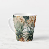 Tropische ananassen Bloemen Latte Mok (Linkerhoek)