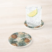 Tropische ananassen Bloemen Zandsteen Onderzetter (Zijkant)