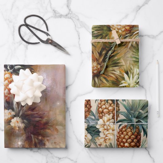 Tropische Ananassen Bruiloft Bruidsshower Inpakpapier Vel (Voorkant)