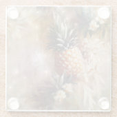 Tropische Ananassen Bruiloft Feest Glazen Onderzetter (Achterkant)