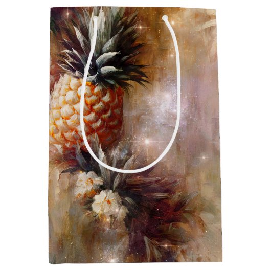 Tropische Ananassen Bruiloft Feest Medium Cadeauzakje (Voorkant)