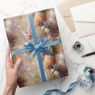 Tropische Ananassen Fonkelende Verjaardag Cadeaupapier