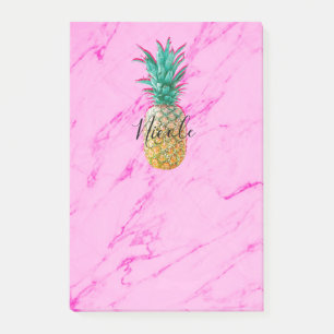 Tropische Ananassen & Roze Marmer Modern Kleurrijk Post-it® Notes