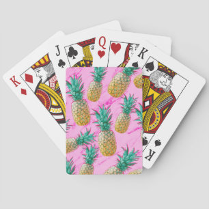 Tropische Ananassen & Roze Marmer Modern Kleurrijk Speelkaarten