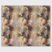 Tropische ananassen schitteren cadeaupapier (Vlak)