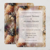 Tropische ananassen schitteren romantische bruilof kaart (Voorkant / Achterkant)