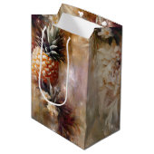 Tropische ananassen Sparkle Vrijgezellenfeest Medium Cadeauzakje (Voorkant Gekanteld)