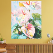 Tropische Anthurium Canvas Kunstprint Afdruk (Insitu (Woonkamer))