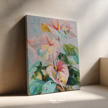 Tropische Anthurium Canvas Kunstprint