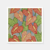 Tropische Anthuriums Bloemen Papier servetten (Voorkant)
