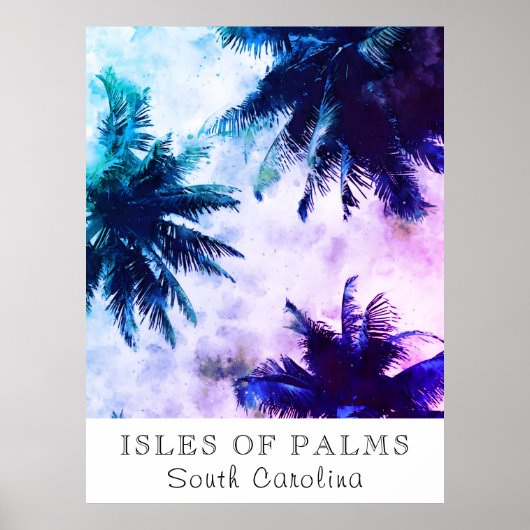 *~* Tropische AP25 Reizen personaliseren - Palmstr Poster (Voorkant)