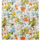 Tropische  Apen Tuin Rococo Chinoiserie Douchegordijn (Voorkant)