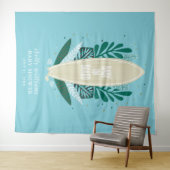 Tropische Aqua Baby aan boord van de boomstammen Wandkleed (In Situ (horizontaal))