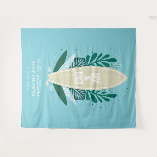 Tropische Aqua Baby aan boord van de boomstammen Wandkleed (Voorkant (horizontaal))