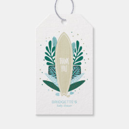 Tropische Aqua Baby Op Boord Cadeautag Cadeaulabel