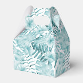 Tropische Aqua Blauwe Bloembladeren Bedankdoosjes (Voorkant Zijde)