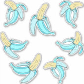 Tropische Aqua Blue Banana Fruit Sticker (Voorkant)