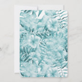 Tropische Aqua Blue Bloembladeren Vrijgezellenfees Kaart (Achterkant)