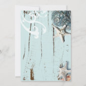Tropische Aqua Blue Seashell Beach verjaardagsfees Kaart (Achterkant)