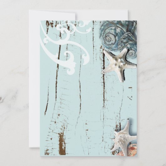 Tropische Aqua Blue Seashell Beach verjaardagsfees Kaart (Achterkant)