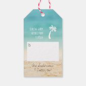 Tropische Aqua-strand Warm 2-zijdige foto Cadeaulabel (Achterkant)