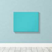 Tropische Aqua / Turquoise Solid Color SW 6767 Canvas Afdruk (Insitu (Houten vloer))