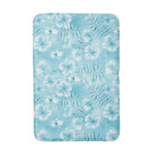 Tropische Aqua White Orchids Hibiscus Floral Badmat (Voorkant Verticaal)