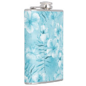 Tropische Aqua White Orchids Hibiscus Floral Heupfles (Rechts)