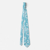 Tropische Aqua White Orchids Hibiscus Floral Stropdas (Achterkant)