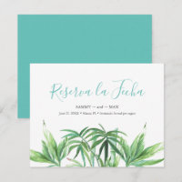 Tropische Aquarel Bladeren Save the Date