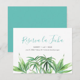 Tropische Aquarel Bladeren Save the Date