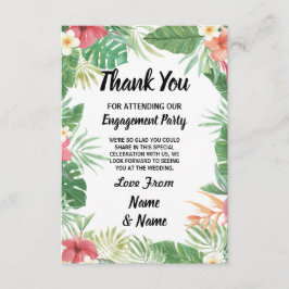 Tropische Aquarel Bloemen Bedankkaart Huwelijk
