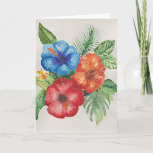 Tropische Aquarel Bloemige Botanische Wenskaart Kaart