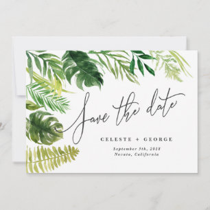 Tropische aquarel bloemige save the date