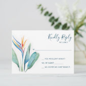 Tropische Aquarel Botanische RSVP Bijlage Kaartje (Staand voorkant)