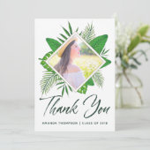 Tropische Aquarel Luau Afstudeer Dankjewel Aankondiging (Staand voorkant)