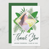 Tropische Aquarel Luau Afstudeer Dankjewel Aankondiging (Voorkant / Achterkant)
