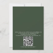Tropische Aquarel Palmblad Chic QR Code Bruiloft Kaart (Achterkant)