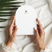 Tropische Aquarel Palmboom Boho Trouwfoto Kaart