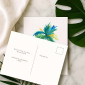 Tropische Aquarel Palmboom Nieuw Adres Aankondigingskaart