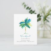 Tropische Aquarel Palmboom Verhuisbericht Aankondigingskaart (Staand voorkant)
