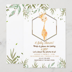 Tropische Aquarel Schattige Giraffe Jongens Baby S Kaart
