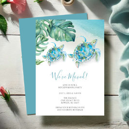 Tropische Aquarel Strand Housewarming Feestje Kaart