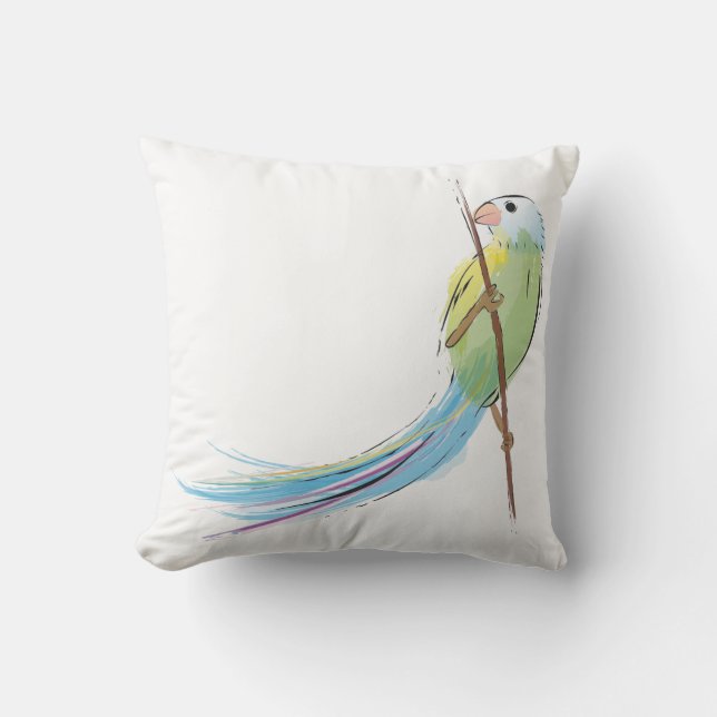 Tropische aquarel vogel kussen (Voorkant)